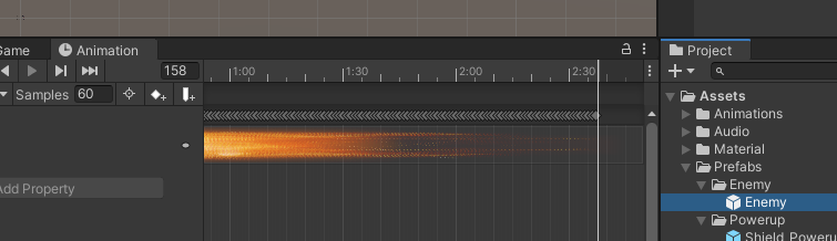 Animation for Enemy lasting 2 1/2 seconds